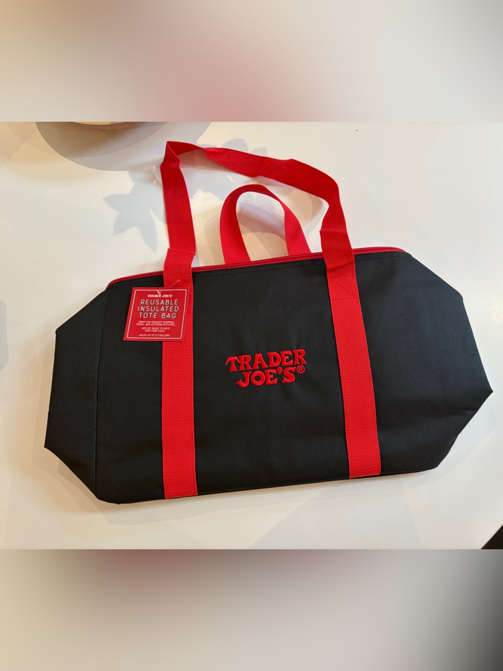 Trader Joe’s Classic Red & Black Insulated Tote Bag